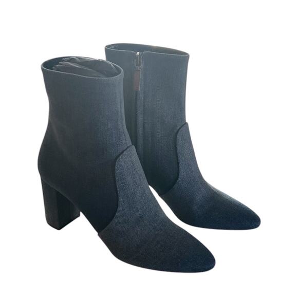 Saint Laurent Lou 75 Denim Zip Ankle Booties NEW EU 40 US 10 - Picture 4 of 16